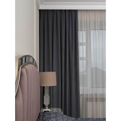 Портьера Silkу 46 серая димаут 300*260 (TT-00016726)