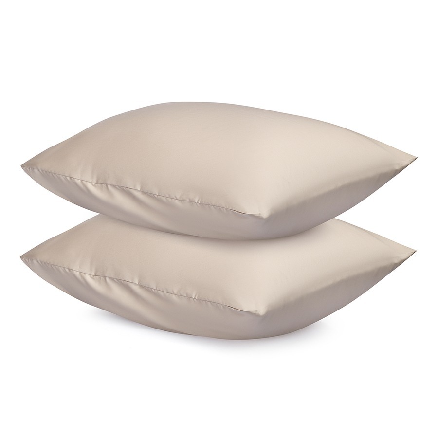 Фото Набор наволочек из премиального сатина бежевого цвета из коллекции essential, 50х70 см (77135) - интернет-магазин МегаТерем в Москве