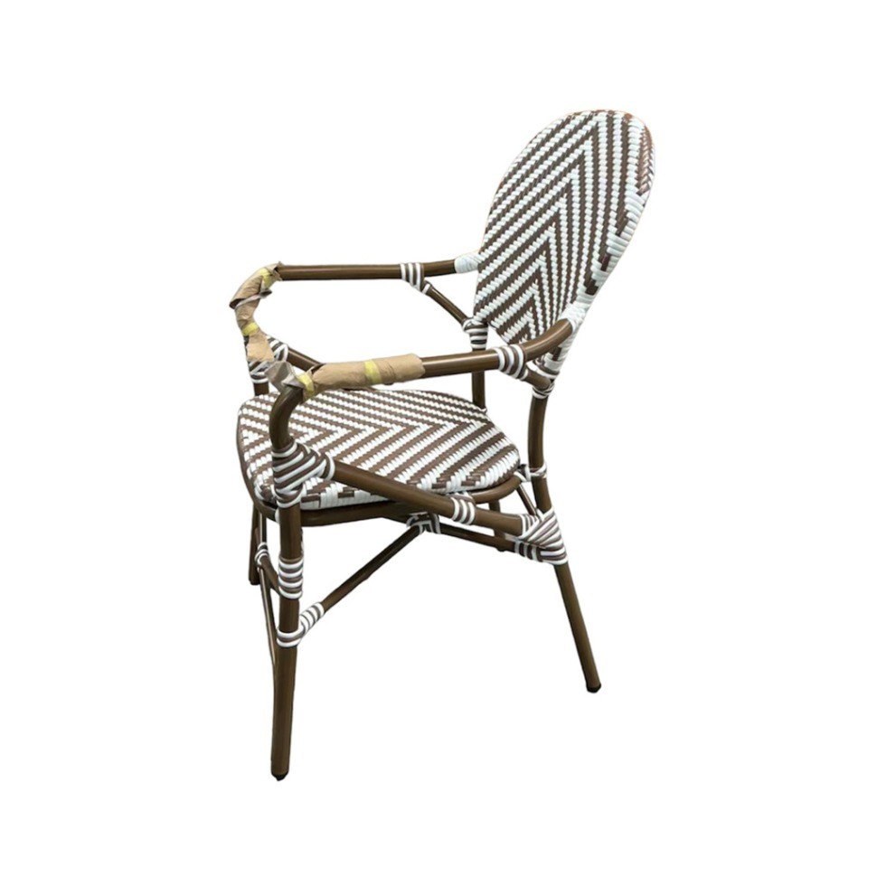 Фото Полукресло E3011-W126 ( light brown+white), металл, искусственный ротанг, White/light brown, ROOMERS FURNITURE - интернет-магазин МегаТерем в Москве