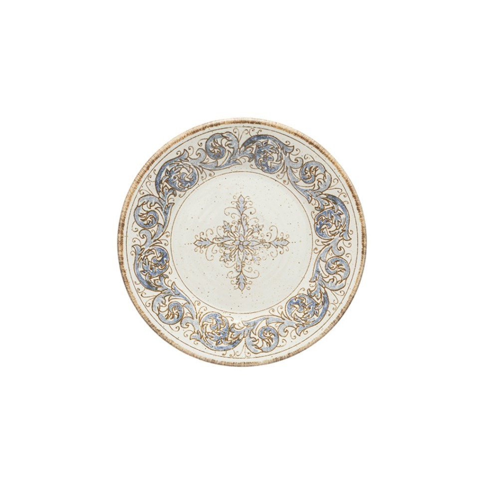 Фото Тарелка SD704-WBL(EVP171-01122D), керамика, beige, blue, CASAFINA BY COSTA NOVA - интернет-магазин МегаТерем в Москве