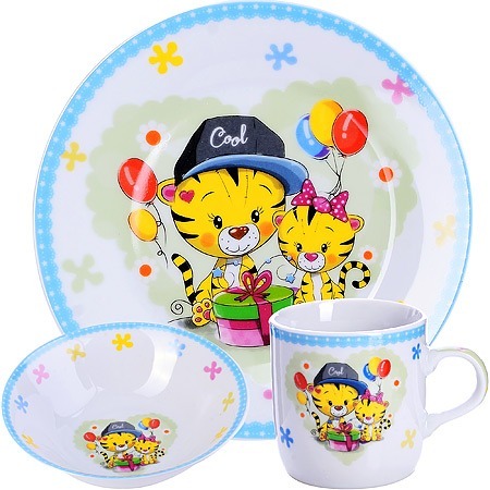 Фото Детский набор посуды Тигрята LORAINE (31433) - интернет-магазин МегаТерем в Москве