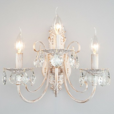 Бра Eurosvet Alda 3305/3  белый с золотом/прозрачный хрусталь Strotskis EV_65797