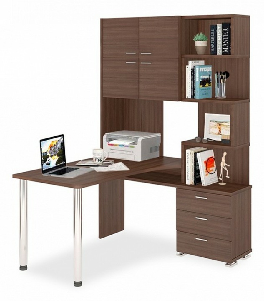 Фото Стол компьютерный Домино СР-500М/140 MER_SR-500M-140-SH-CH-PRAV - интернет-магазин МегаТерем в Москве