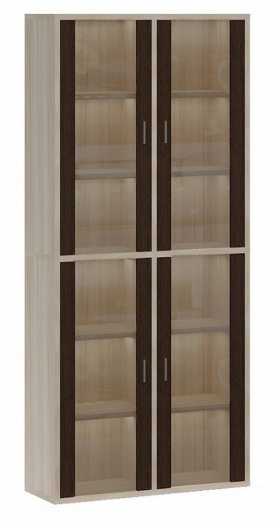 Фото Шкаф-витрина Домино СУ(ш2в2)+4ФС MER_SUsh2v2-4FS-KV-karamel-venge - интернет-магазин МегаТерем в Москве