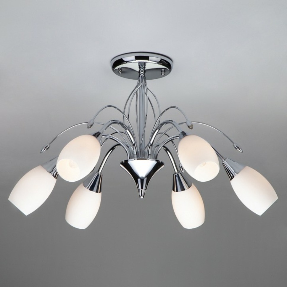 Фото Люстра на штанге Eurosvet Ginevra 22080/6 хром EV_55941 - интернет-магазин МегаТерем в Москве