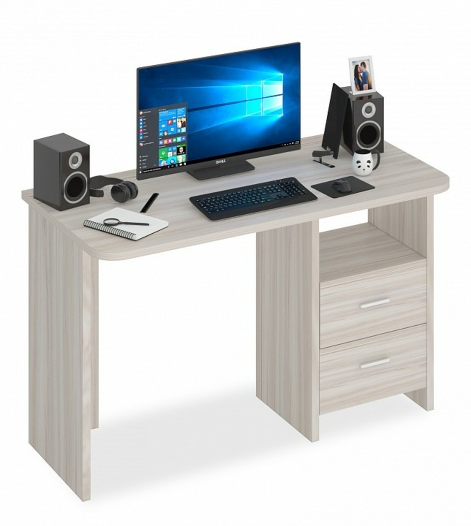 Фото Стол письменный Домино Lite СКЛ-Прям120Р MER_SKL-Pryam120R_K - интернет-магазин МегаТерем в Москве