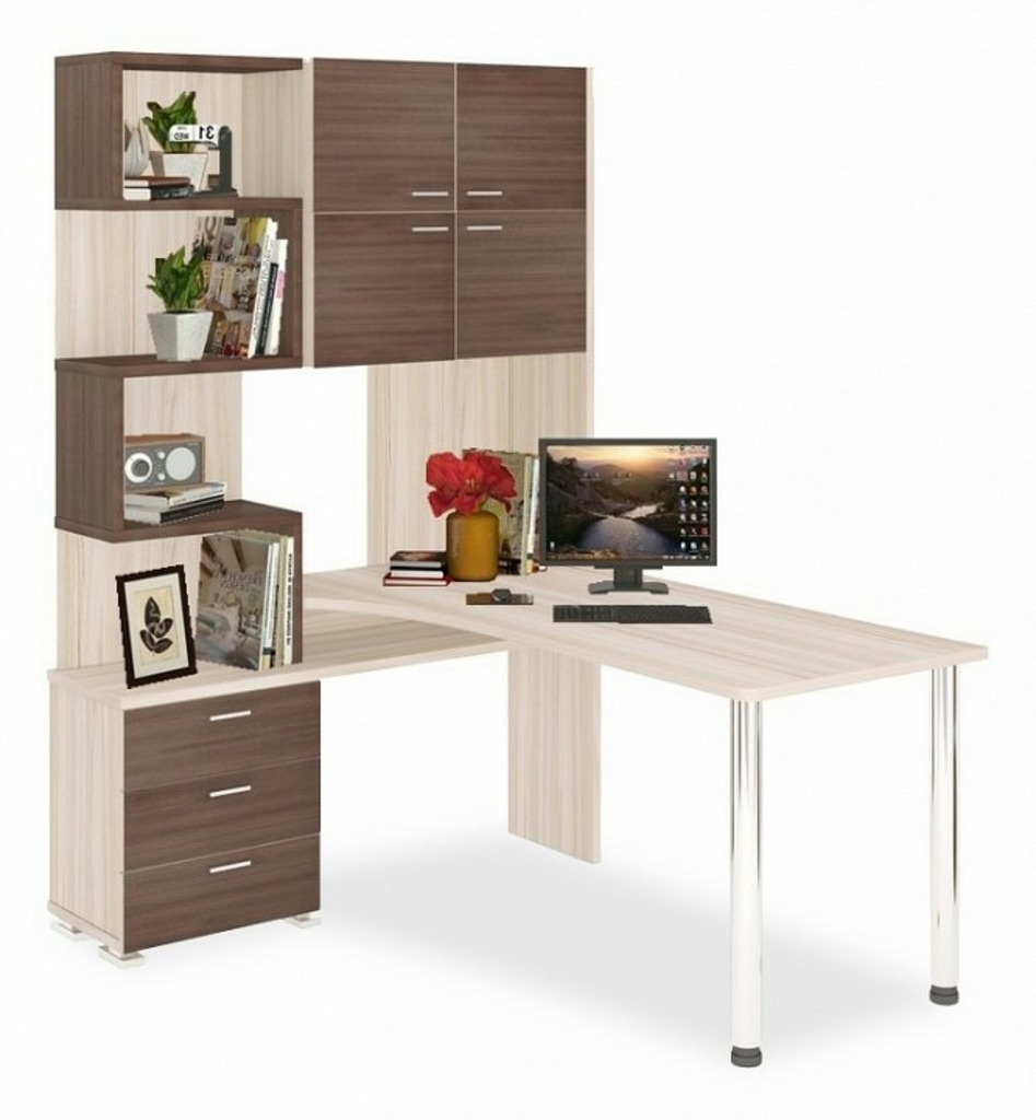 Фото Стол компьютерный Домино СР-500М/160 MER_SR-500M-160-KSHK-CH-LEV - интернет-магазин МегаТерем в Москве