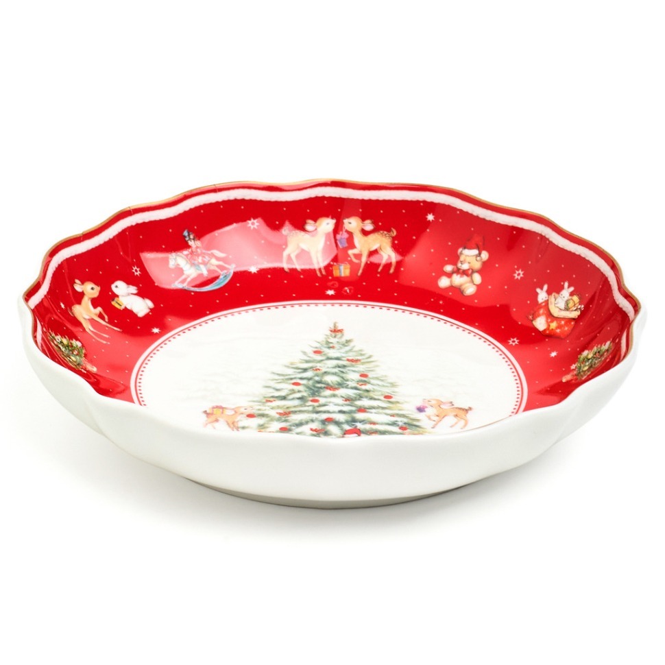 Фото Блюдо lefard с новым годом! 16*3,5 см красное (85-2051-1)  - интернет-магазин МегаТерем в Москве