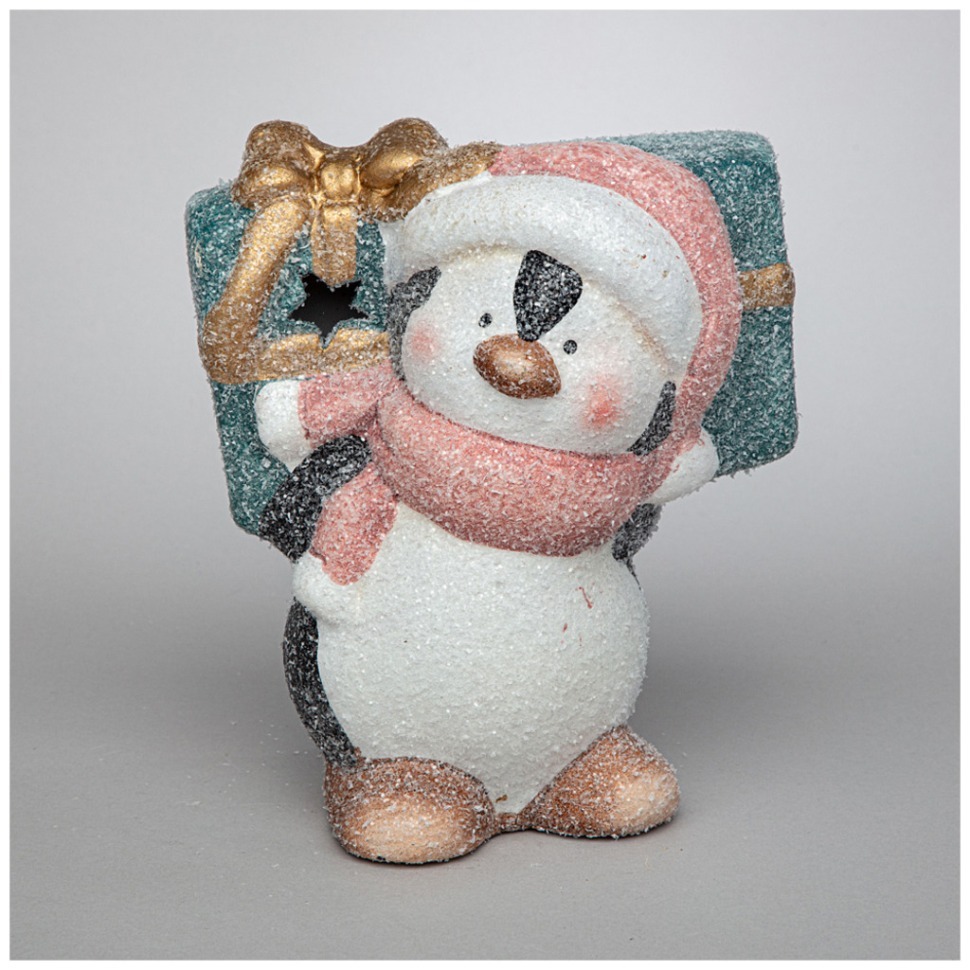 Фото Фигурка пингвин с подарками с led-подсветкой 12*8*13 см Lefard (248-161) - интернет-магазин МегаТерем в Москве