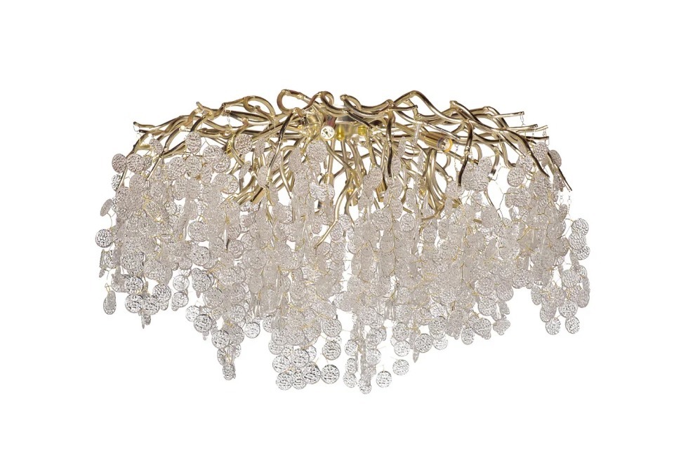 Фото Люстра Tenera круглая золото d80*h40см (TT-00012888) - интернет-магазин МегаТерем в Москве