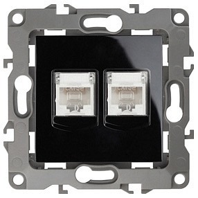 Фото Розетка двойная Ethernet RJ-45 без рамки Эра Эра 12 12-3108-06 ER_B0014734 - интернет-магазин МегаТерем в Москве