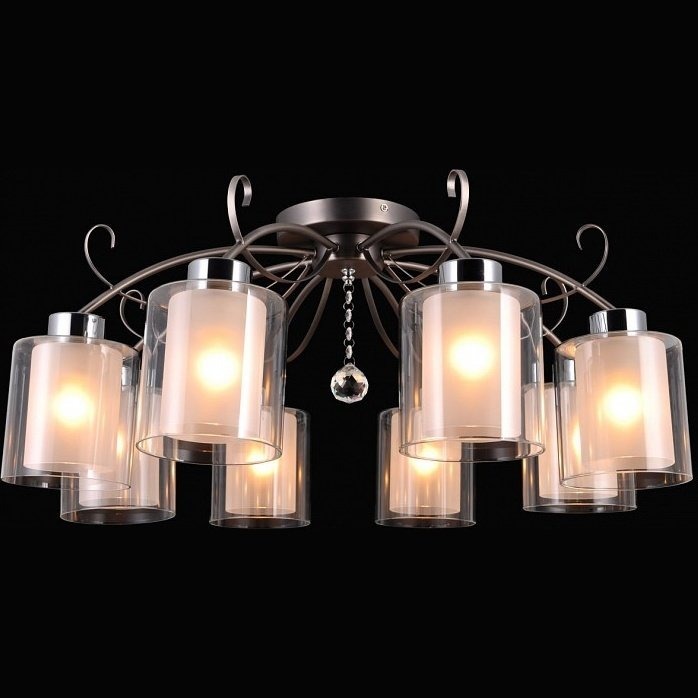 Фото Потолочная люстра Natali Kovaltseva Mystery MYSTERY 75094/8C STAIN NICKEL - интернет-магазин МегаТерем в Москве