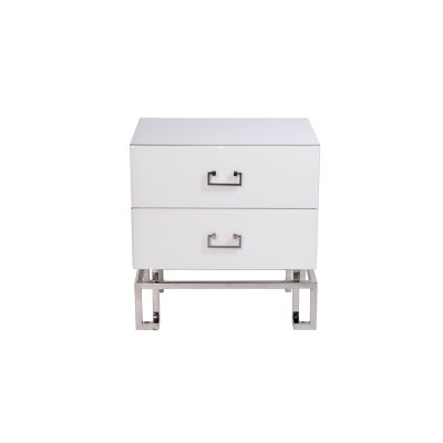 Тумба 2 ящика белая/хром 55...