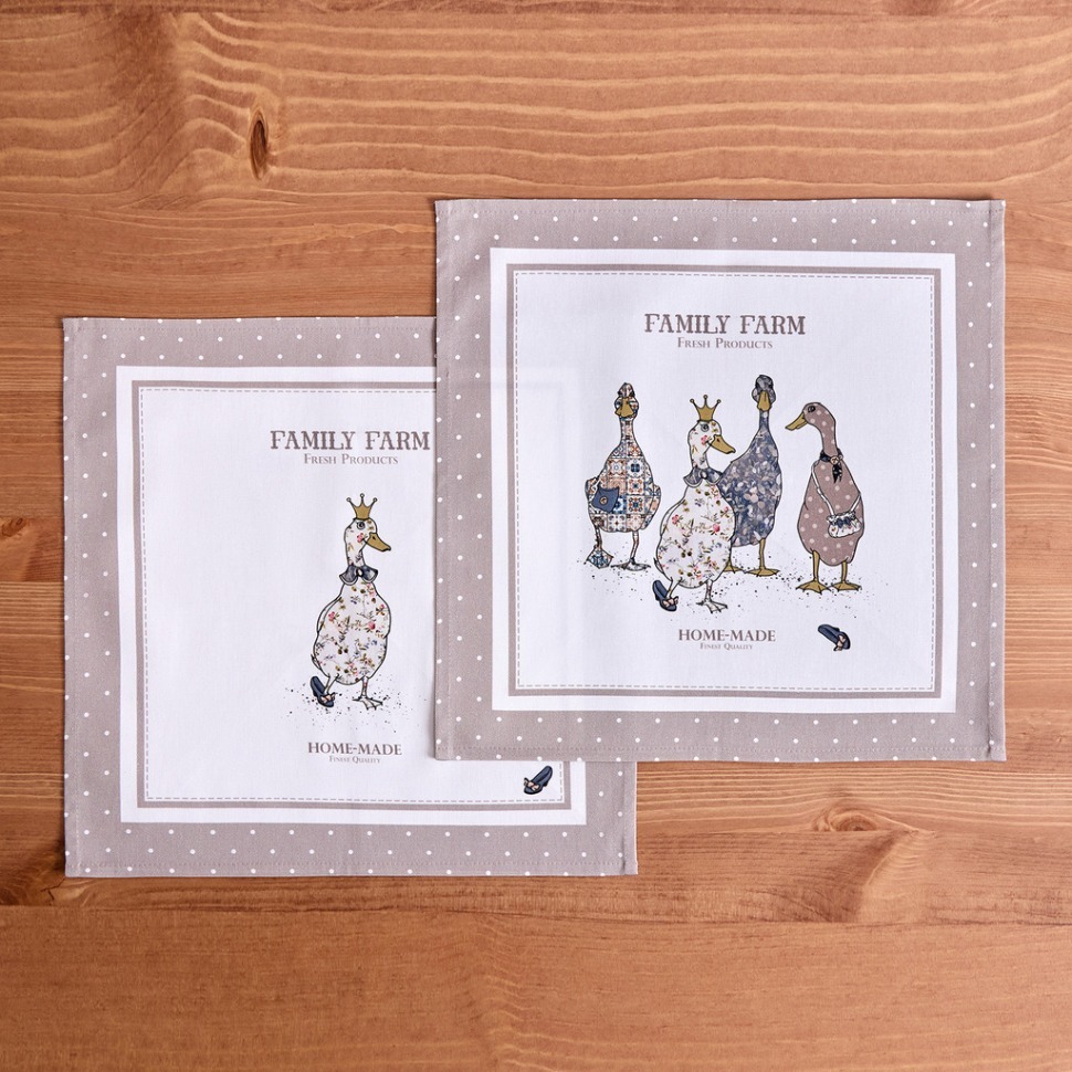 Фото Набор салфеток из 2-х шт family farm 40х40см, твил, капучино Lefard (850-749-8) - интернет-магазин МегаТерем в Москве