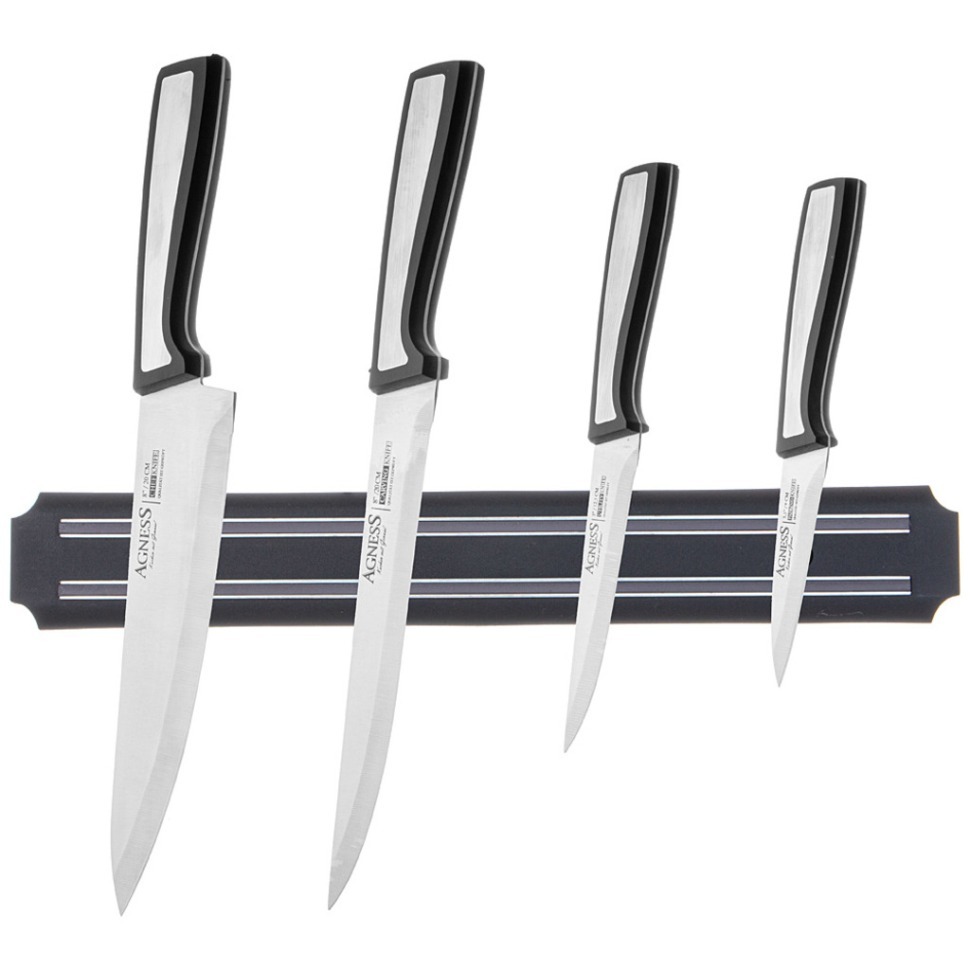Фото Набор ножей agness с магнитным держателем, 5 предметов (911-777)  - интернет-магазин МегаТерем в Москве