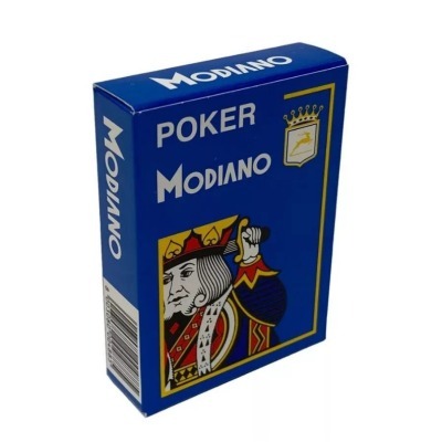 Карты "Modiano Poker" 100% plastic 4 jumbo index blue (64297)