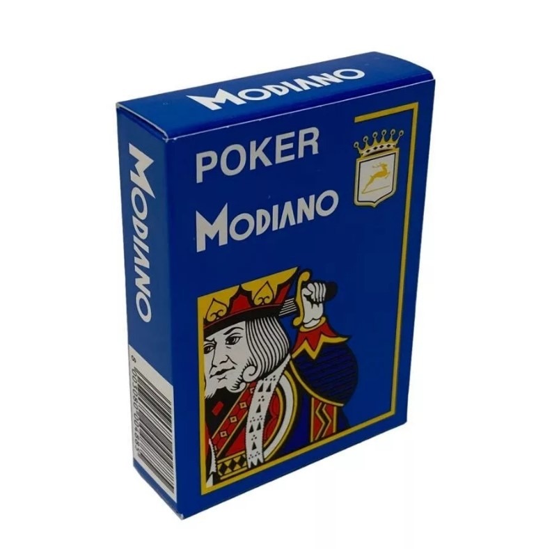 Фото Карты Modiano Poker 100% plastic 4 jumbo index blue (64297) - интернет-магазин МегаТерем в Москве