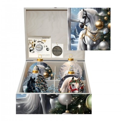 Фото Новогодний набор на 4 шара Вестник зимнего света с кристаллами Swarovski (4045) - интернет-магазин МегаТерем в Москве