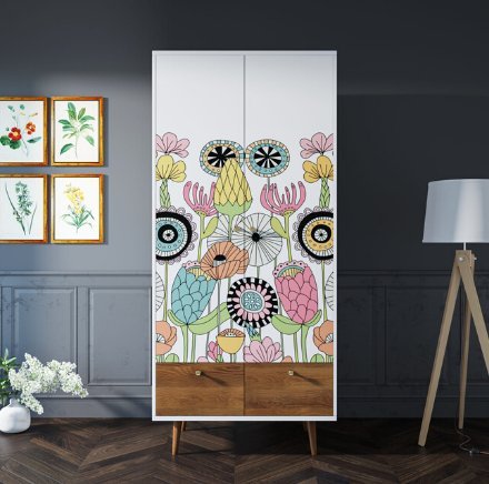 Фото Шкаф двухстворчатый Berber принт 3 арт BB16/Print_03-ET - интернет-магазин МегаТерем в Москве