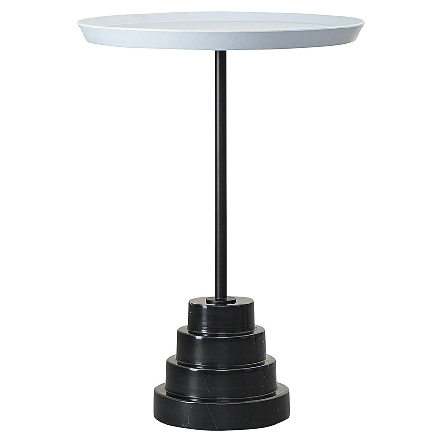 Фото Столик кофейный sustainable collection, D38 см, серо-голубой/черный (76069) - интернет-магазин МегаТерем в Москве