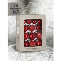 Набор шаров классический красный 26 шт в коробке (86461) 