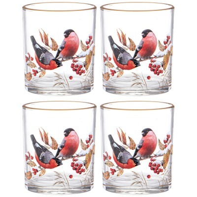 Набор стаканов из 4-х шт. "снегири" 320 мл Lefard (887-445)