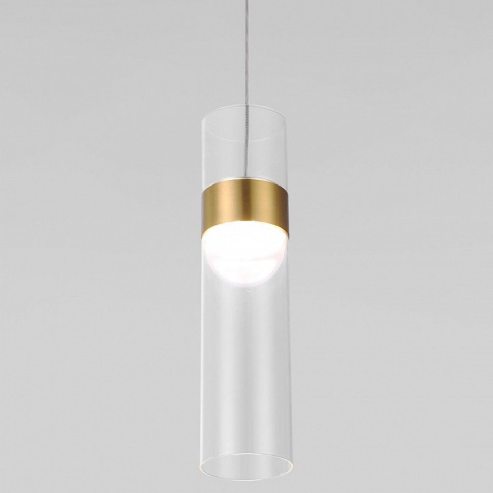 Фото Подвесной светильник Eurosvet Lumen 50244/1 LED латунь/прозрачный EV_a061286 - интернет-магазин МегаТерем в Москве