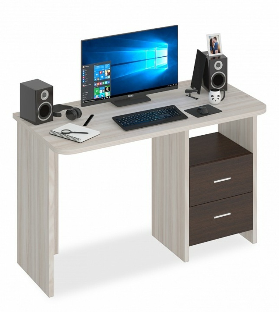 Фото Стол письменный Домино Lite СКЛ-Прям120Р MER_SKL-Pryam120R_KV - интернет-магазин МегаТерем в Москве