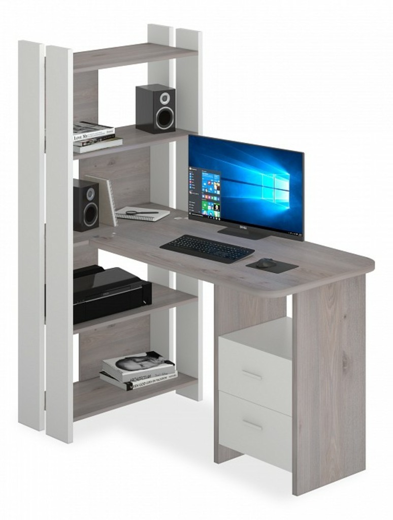 Фото Стол компьютерный Домино Lite СТЛ-ОВ+С100Р MER_STL-OV-S100RPryam_BEN - интернет-магазин МегаТерем в Москве