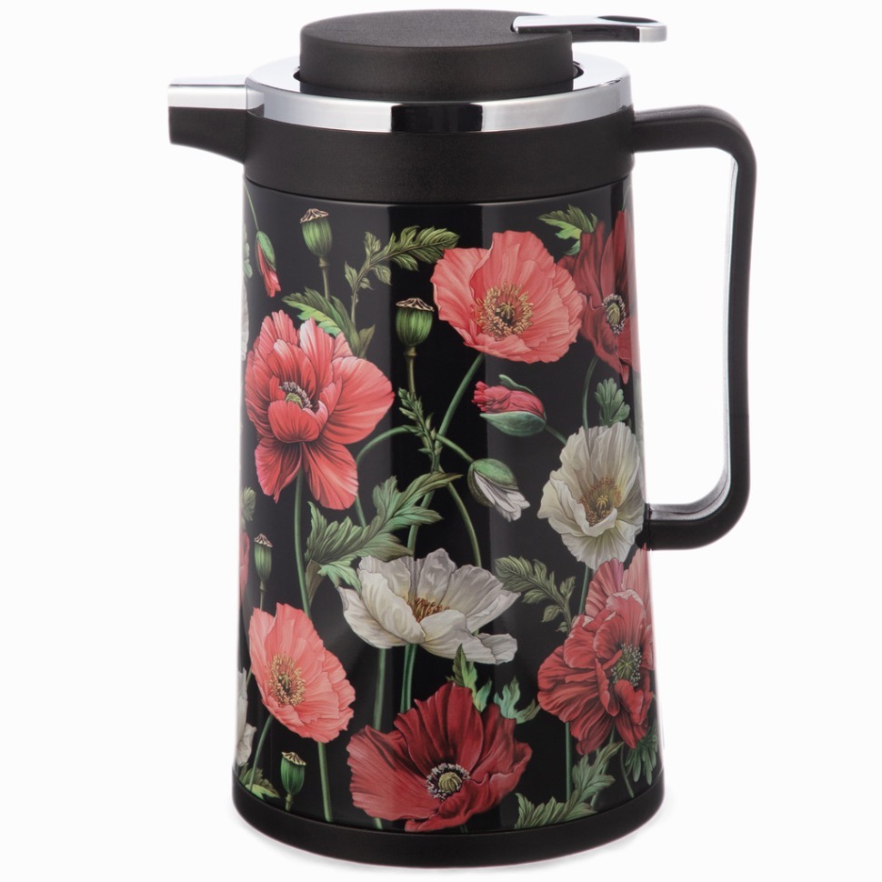 Фото Термос со стеклянной колбой, 950 мл, крышка с клапаном, серия маки Agness (734-205) - интернет-магазин МегаТерем в Москве