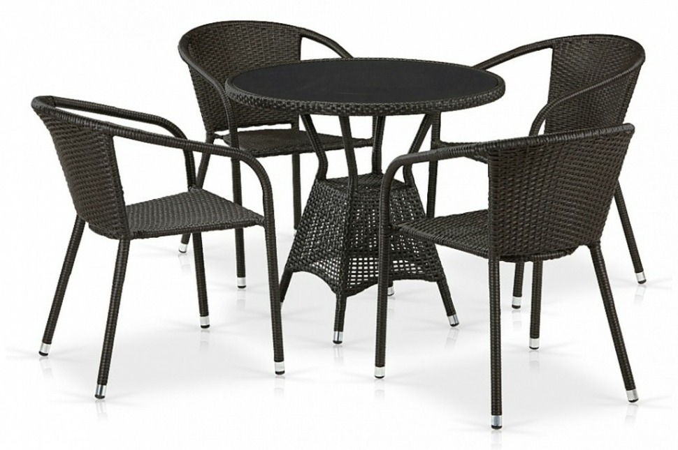 Фото Набор уличный T707ANS/Y137C-W53 4Pcs Brown AFN_T707ANS_Y137C-W53_4Pcs_Brown - интернет-магазин МегаТерем в Москве