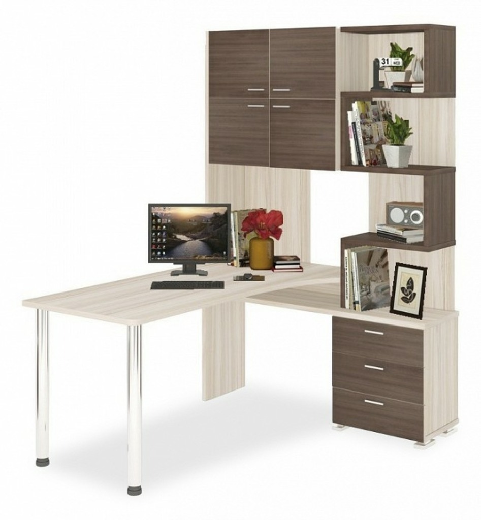 Фото Стол компьютерный Домино СР-500М/160 MER_SR-500M-160-KSHK-CH-PRAV - интернет-магазин МегаТерем в Москве