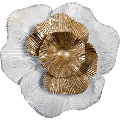 Декор настенный "Цветок" бело-золотой 33,7*34,3*7,6см (TT-00001942)