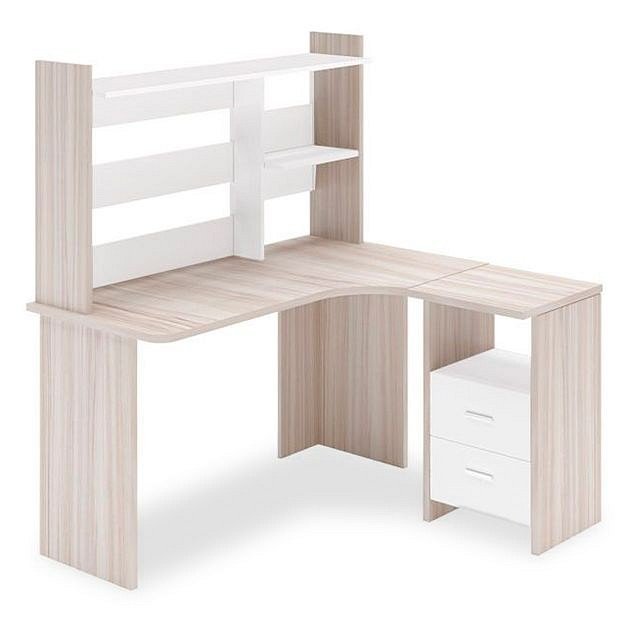 Фото Стол компьютерный Домино Lite СКЛ-Угл130+НКЛ-130 КБЕ ПРАВ MER_SKL-Ugl130_NKL-130_KBE_PRAV - интернет-магазин МегаТерем в Москве