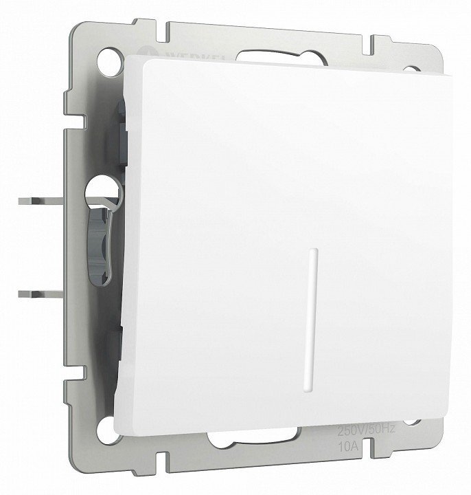 Фото Выключатель одноклавишный с подсветкой без рамки Werkel белый матовый W1110161 WRK_a059270 - интернет-магазин МегаТерем в Москве