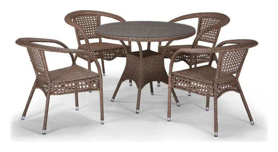 Фото Набор уличный Джонс T220CT/Y32-W56 Light brown AFN_T220CT_Y32-W56_Light_brown_4Pcs - интернет-магазин МегаТерем в Москве