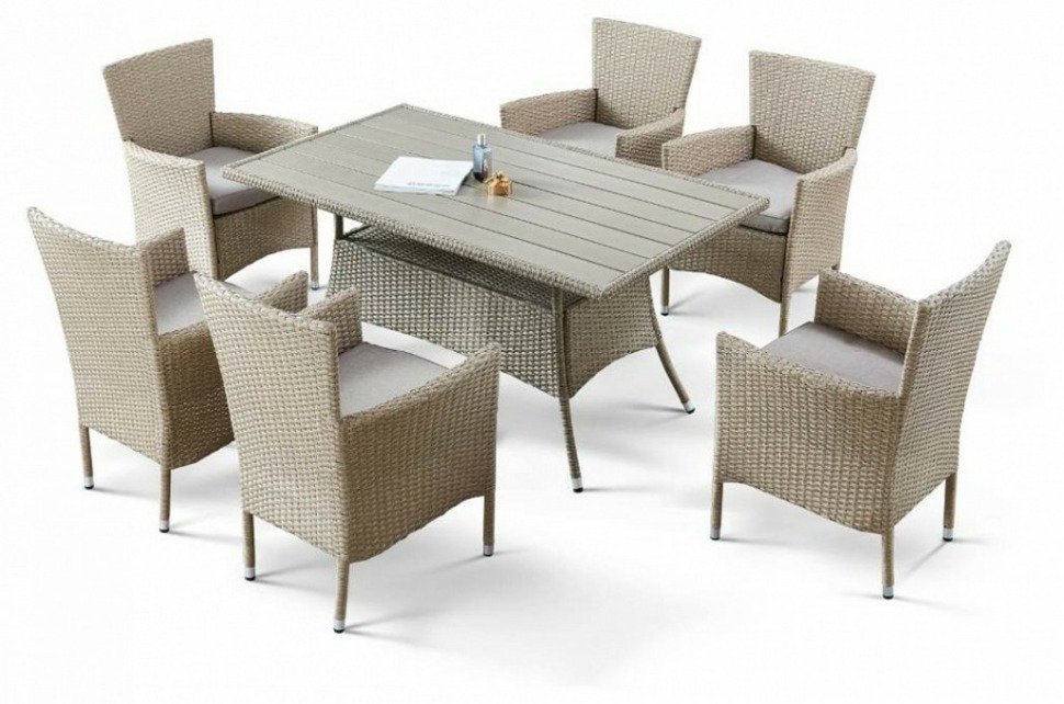 Фото Набор уличный AFM-195-6Pcs Beige AFN_AFM-195-6Pcs-Beige - интернет-магазин МегаТерем в Москве