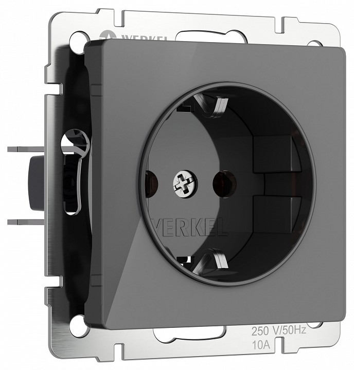 Фото Розетка с заземлением и со шторками, без рамки Werkel графит акрил W1171144 WRK_a064091 - интернет-магазин МегаТерем в Москве