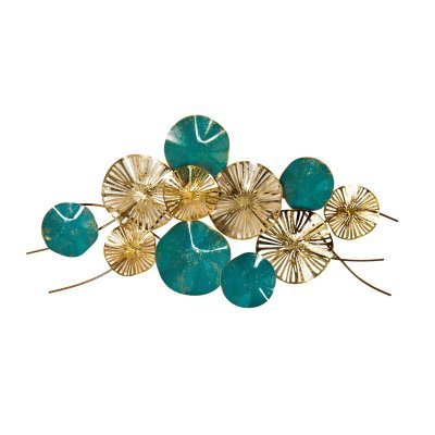 Настенный декор Цветы золотисто-бирюзовые 132,7х69,2х10,8 см (TT-00001062)