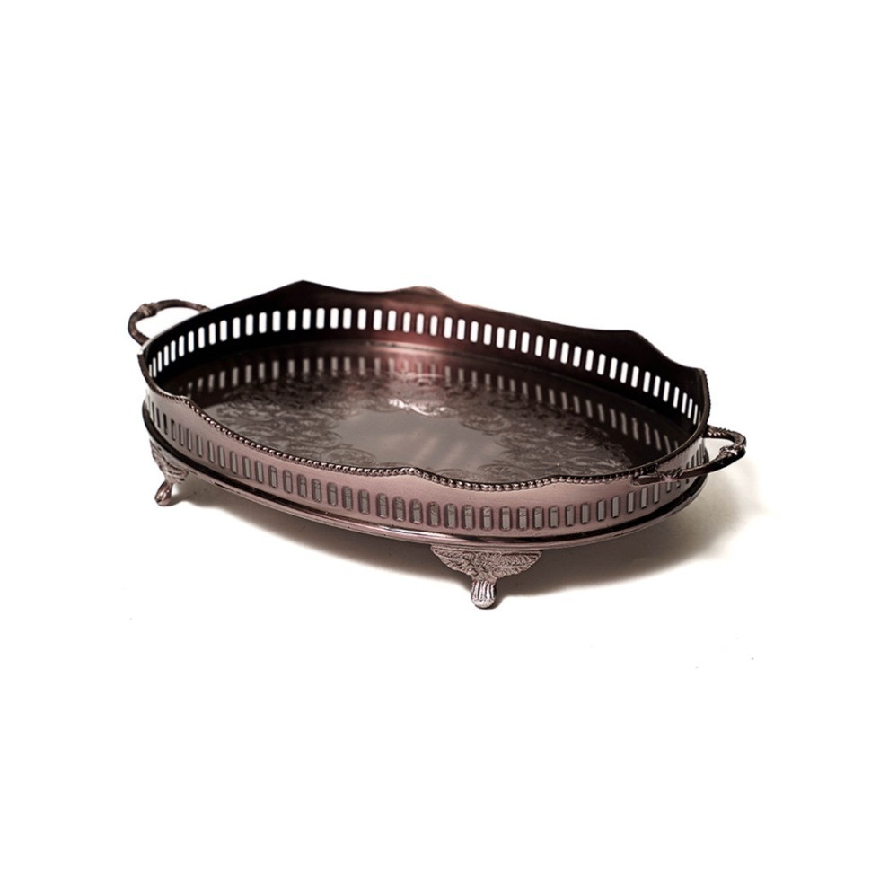 Фото Поднос 8008HNDL/N, латунь, нержавеющая сталь, Bronze, ROOMERS TABLEWARE - интернет-магазин МегаТерем в Москве