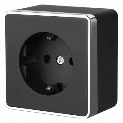 Розетка с заземлением Werkel Gallant (черный/хром) W5071035 WRK_a050973