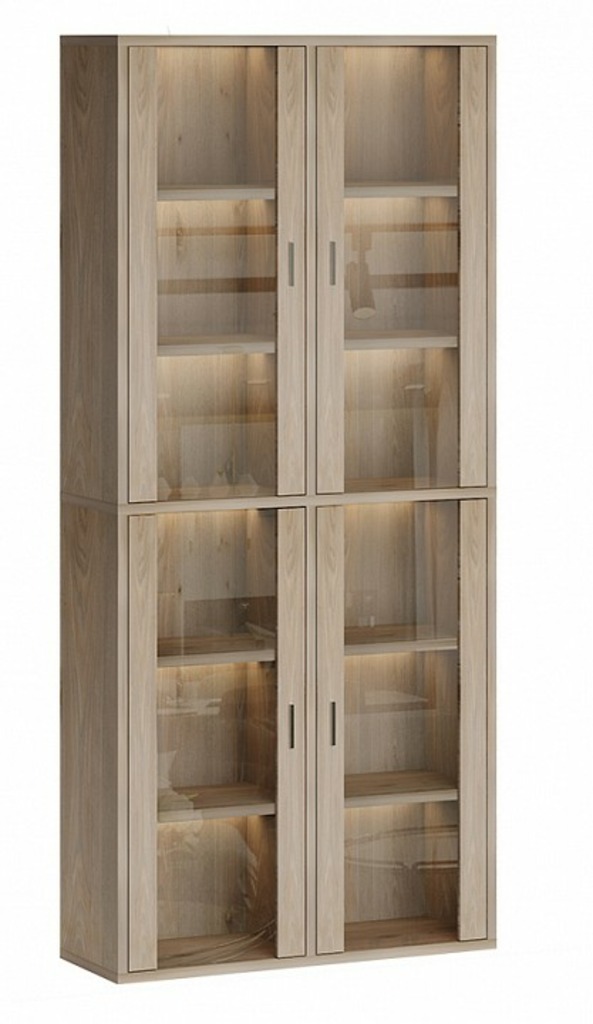 Фото Шкаф-витрина Домино СУ(ш2в2)+4ФС MER_SUsh2v2-4FS-N-nelson - интернет-магазин МегаТерем в Москве