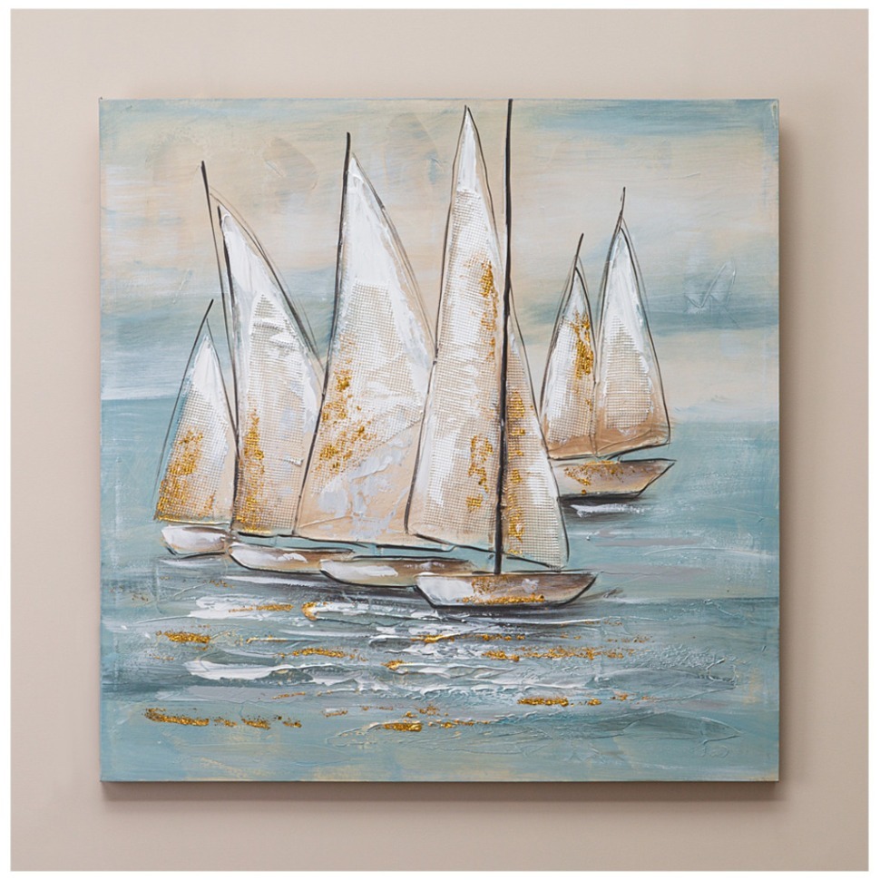 Фото Картина парусники 80х80х3 см Bronco (534-216) - интернет-магазин МегаТерем в Москве