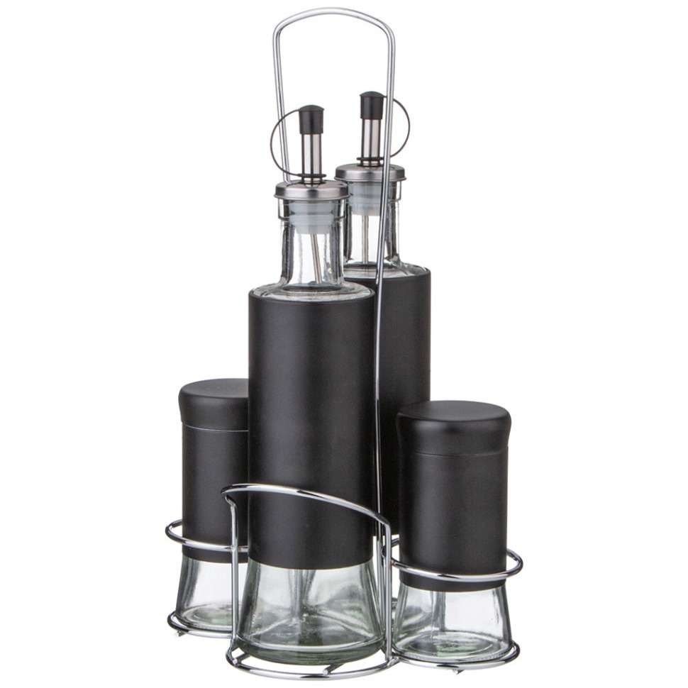 Фото Набор для масла/уксуса и специй на метал.подставке Agness (172-145) - интернет-магазин МегаТерем в Москве