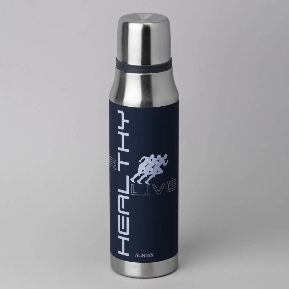 Фото Термос healthy live 1000 мл, колба нерж.сталь 18/10 Agness (798-105) - интернет-магазин МегаТерем в Москве