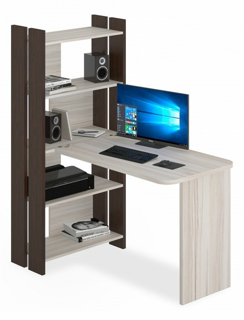 Фото Стол компьютерный Домино Lite СТЛ-ОВ+С100Р MER_STL-OV-S100RPryam_bez_tumby_VK - интернет-магазин МегаТерем в Москве