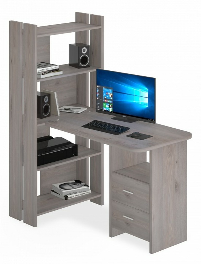 Фото Стол компьютерный Домино Lite СТЛ-ОВ+С100Р MER_STL-OV-S100RPryam_N - интернет-магазин МегаТерем в Москве