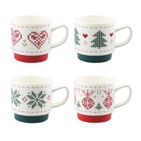 Набор из четырех кружек knitted tale из коллекции new year essential, 380 мл (79246)