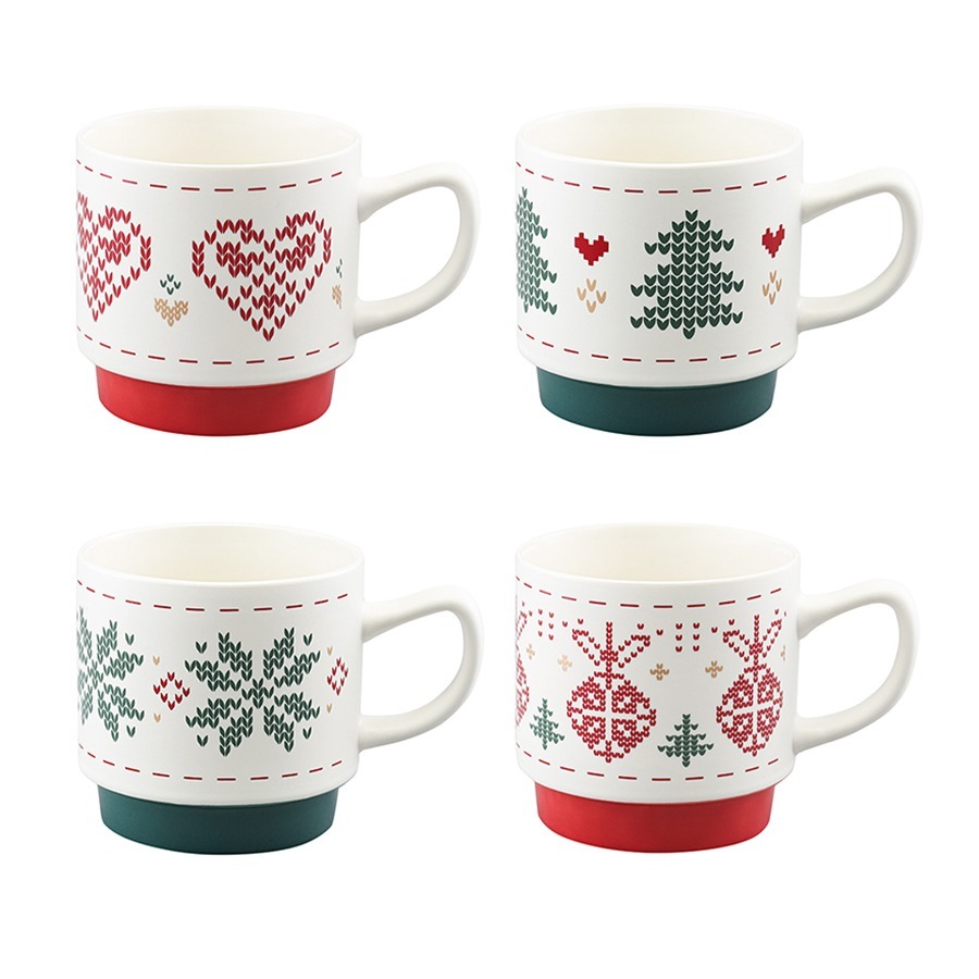 Фото Набор из четырех кружек knitted tale из коллекции new year essential, 380 мл (79246) - интернет-магазин МегаТерем в Москве