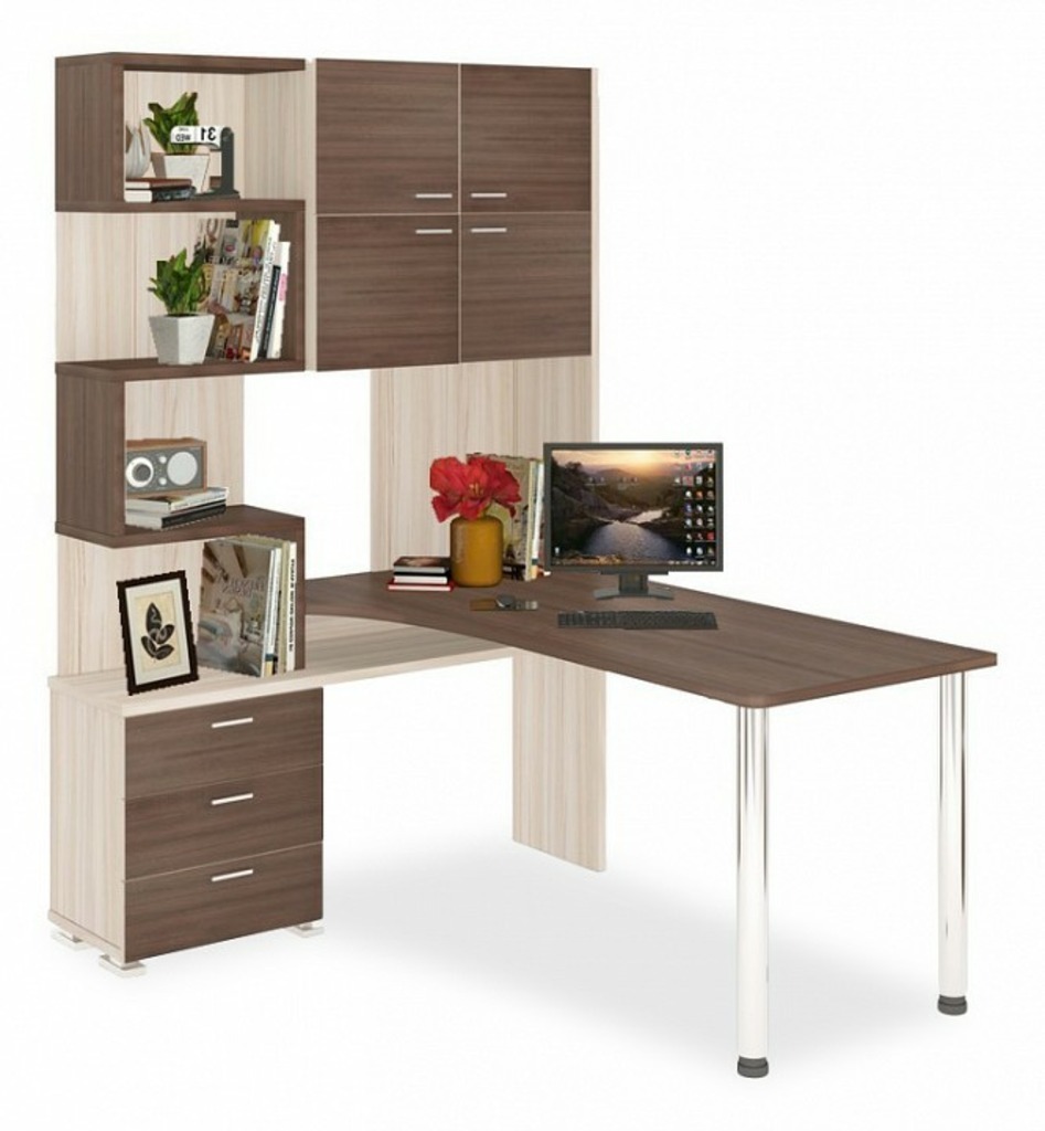 Фото Стол компьютерный Домино СР-500М/160 MER_SR-500M-160-KSHSH-CH-LEV - интернет-магазин МегаТерем в Москве